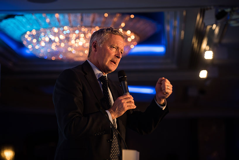 Rory Bremner delivering an after dinner speech